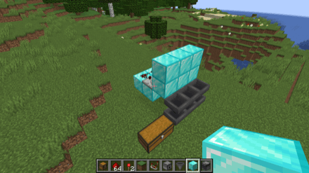 コンパレーターの前に縦2マス分のブロックを設置する