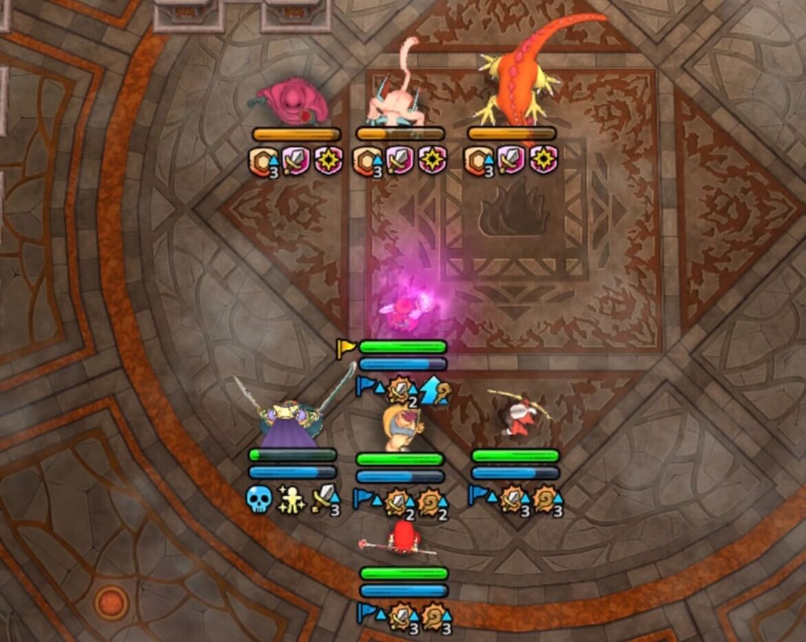 横一直線に並べて範囲攻撃で一気に削る