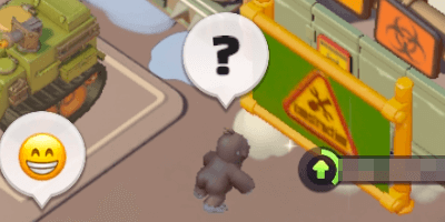 ちびゴリラから治療物資を受け取る