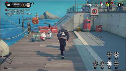 釣りポイントにいる飢えたボンプと話す