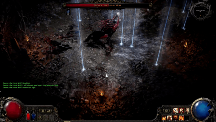 氷のビームの回避に集中