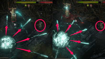 中央回転オーブをかわす