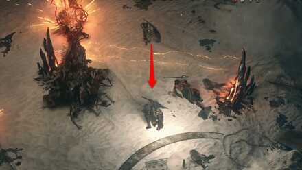 ステージの障害物をドッジ ロールで通り抜ける