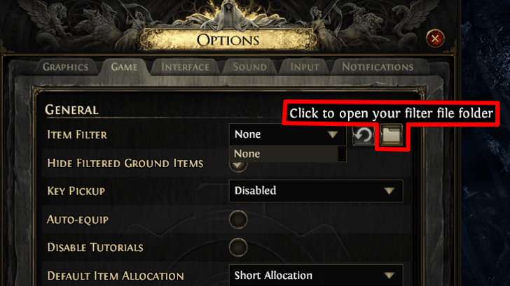 フィルターファイルをPoE2フォルダーに配置する