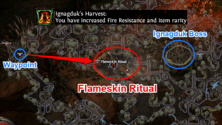 イグナグドゥクの収穫物を手に入れる炎皮の儀式で収穫して耐性を増やそう