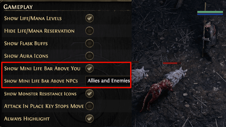 Show Mini Life Bar Above画像