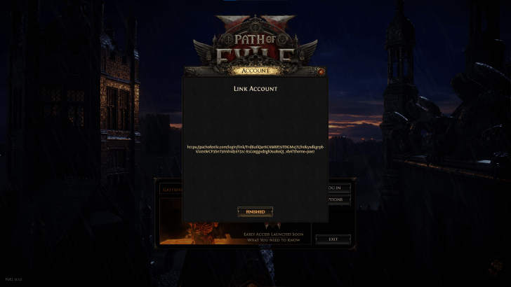 リンクボタンを押した後、URL をクリック