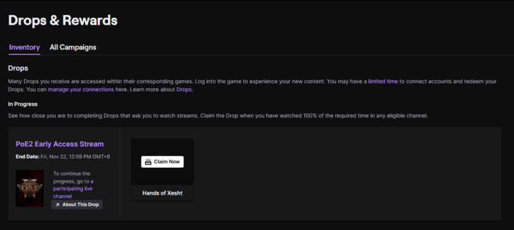 Claiming Twitch Drop画像
