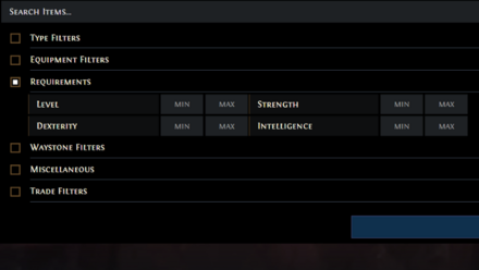 Requirement Filters画像