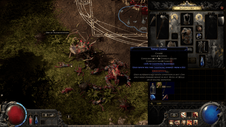 ベルトにチャームを装備する