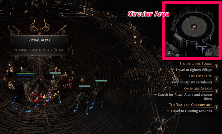 Path of Exile 2 - Ominous Altars Ritual Altar in Circular Area画像