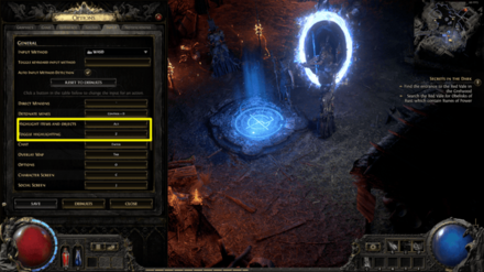 Path of Exile 2 - 地面にあるアイテムを表示するキーバインド、mode:scale
