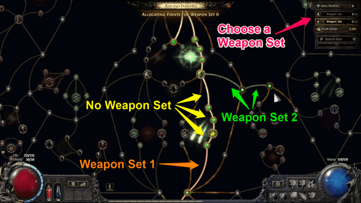 Path of Exile 2 (PoE 2) Different Weapon Set Skill Points画像