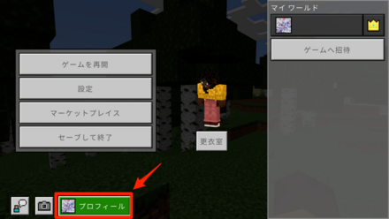 メニュー画面のプロフィールを選択する