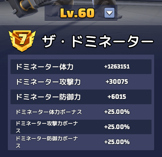 ドミネーターランクアップのプレビュー機能が追加