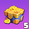 金貨レベル宝箱×5