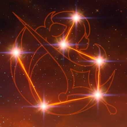 主人公(炎)の星座画像