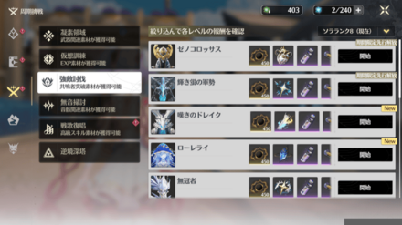 ボス素材の先行解放