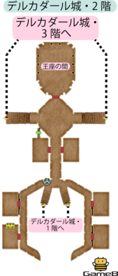 デルカダール城・2階のマップ(PS4)