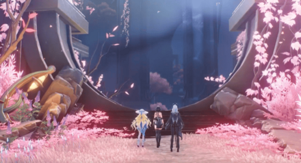 謁見の道を開ける