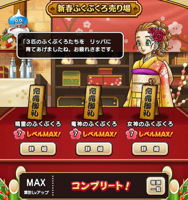 ふくぶくろのレベル