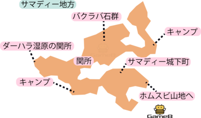 サマディー地方のマップ