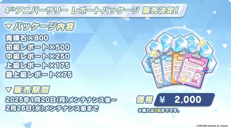 4周年レポートパッケージ