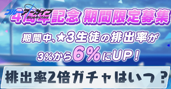 排出率2倍ガチャはいつ?