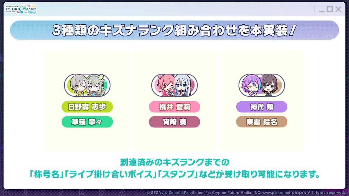 キズナランク追加