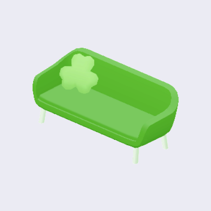 かがやくクローバーのソファの画像