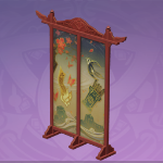 春霞の屏風「一点紅」