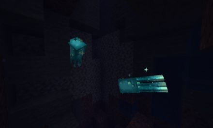 ヒカリイカの群れ