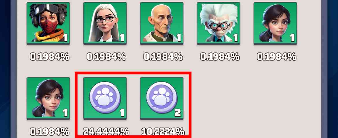 ガチャによる生存者トークン