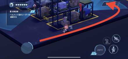 1つ目の棚を越えて左の扉を目指す