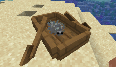 ボートでシルバーフィッシュを運ぶ