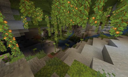 洞窟に生成されるツツジ