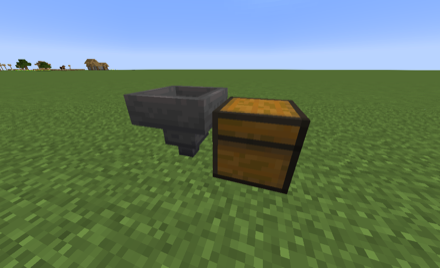 チェストの後ろにホッパー