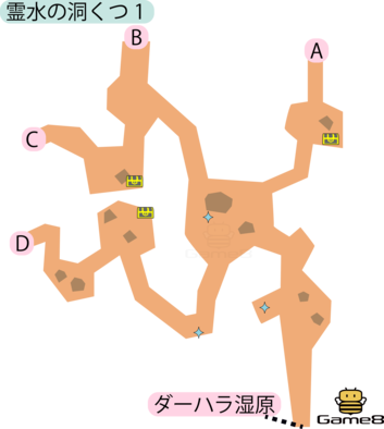 霊水の洞くつ1のマップ(3DS)