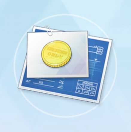 コインバッジの設計図画像