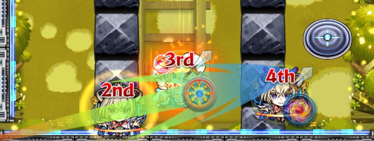 仲間に触れてから攻撃