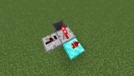 ホッパーに向かってレッドストーンリピーター、そのレッドストーンリピーターに向かってもう1個配置