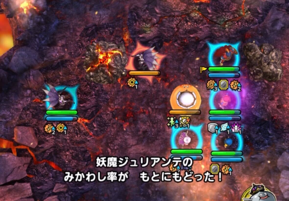 ジュリアンテを左に逃し攻撃を誘導する