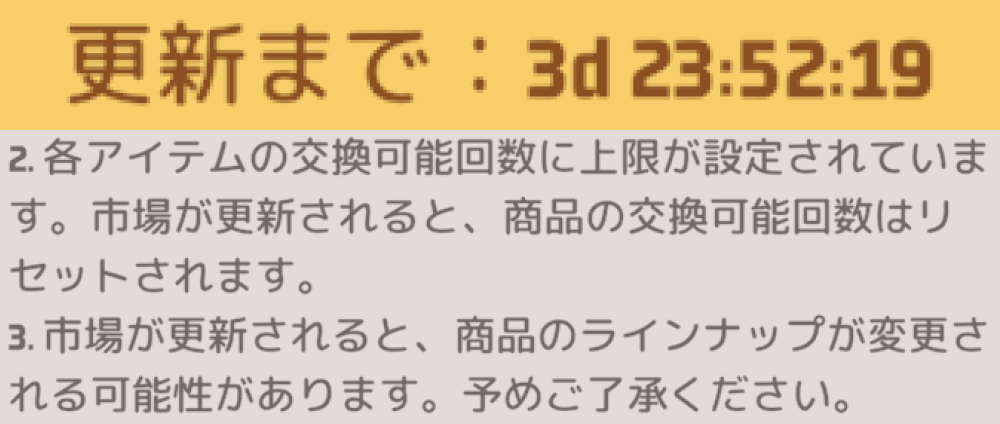 交換可能回数は毎週リセットされる