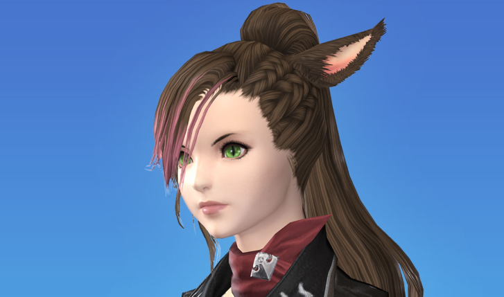 編込ポニーテール正面