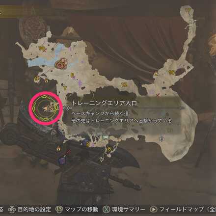 トレーニングエリアの場所