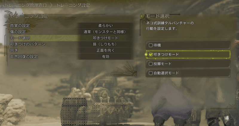 トレーニング設定