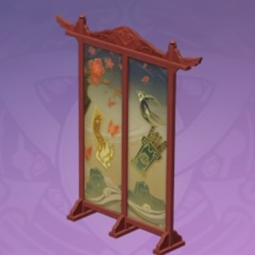 春霞の屏風-「一点紅」の画像