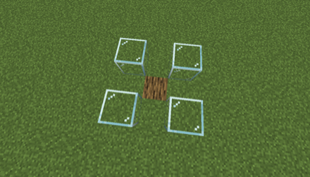 基準となるマスの周りにガラスを置く