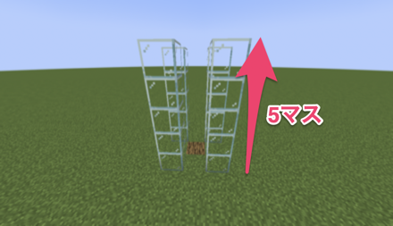 ガラスブロックを5マス分積む