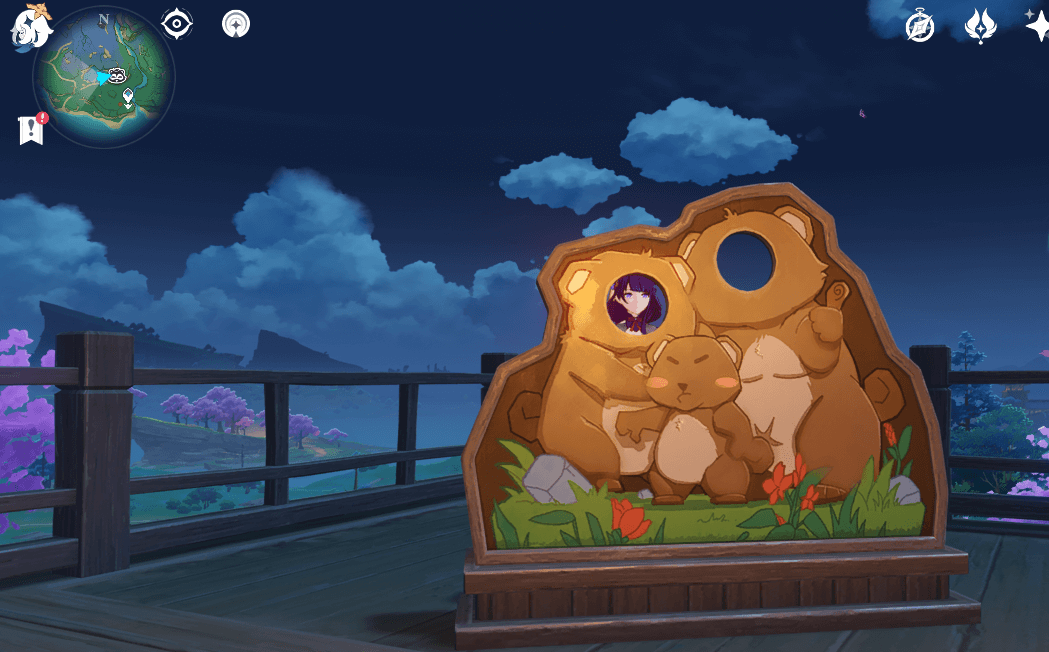 たぬきの顔はめパネル